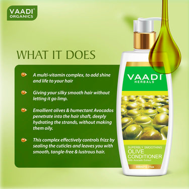 Vaadi Herbals Amla Shikakai Hair Fall and Damage Control Shampoo, 350ml with Olive Conditioner, 350ml